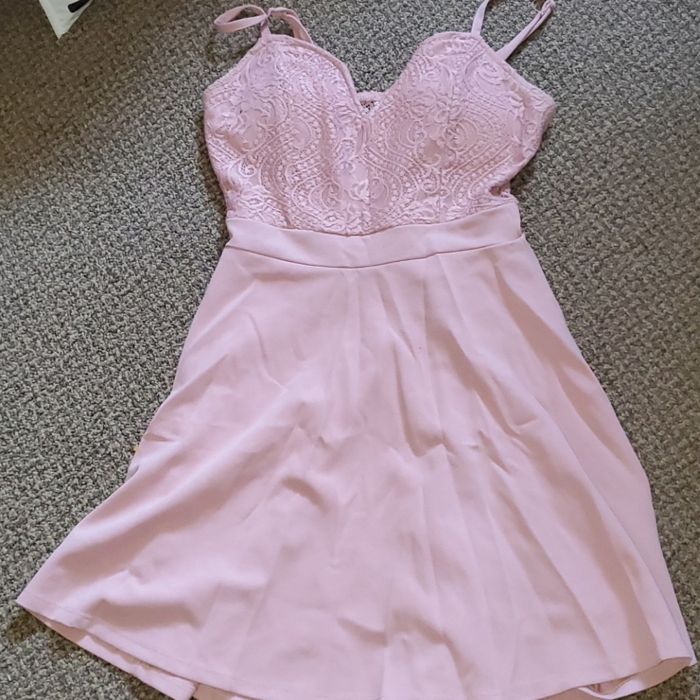 2/$13 Pastel looking pink dress high low